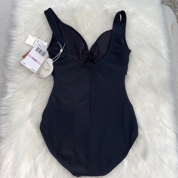 Contours Keepsake Solitaire V-Neck One Piece Swimsuit Sz 8/ 32C - Picture 8 of 16